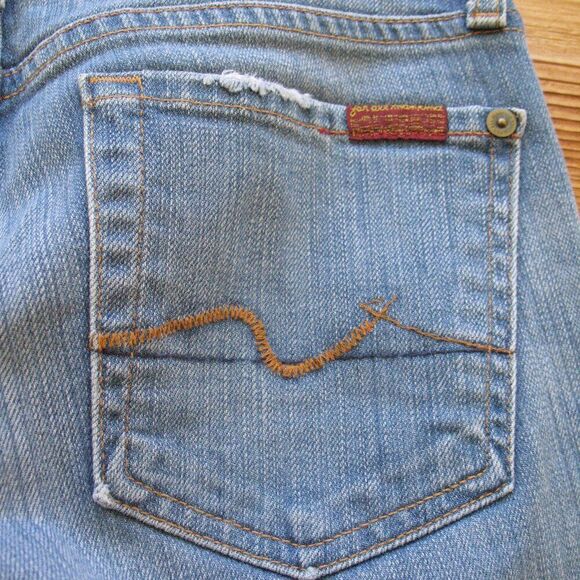 7 For All Mankind 7FAM Low Rise Y2K Boot Cut Jeans 26 X 30 - Picture 8 of 12